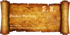 Rados Márton névjegykártya